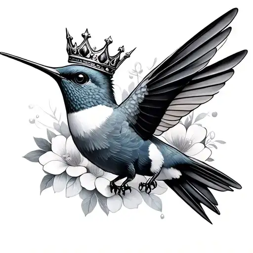 Humming Bird Wearing Crown