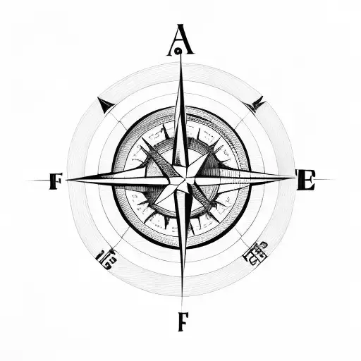 Father And Two Daughters Holding Hands And Compass Background