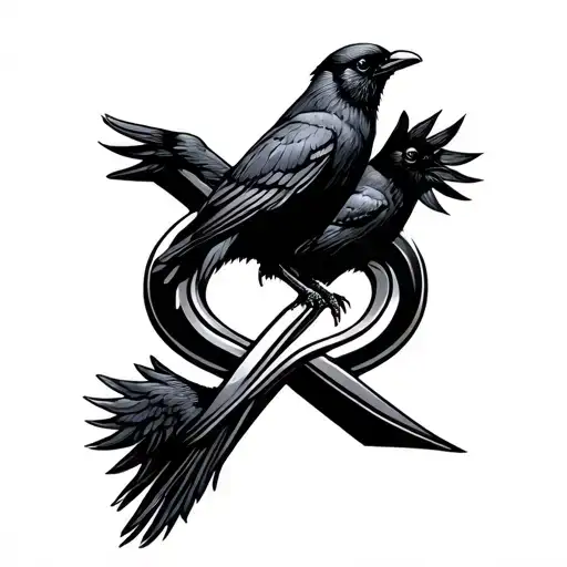 Infinity Symbol A A N Letter With Crows On Top O Each A