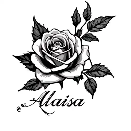 Alaisa Name With A Rose