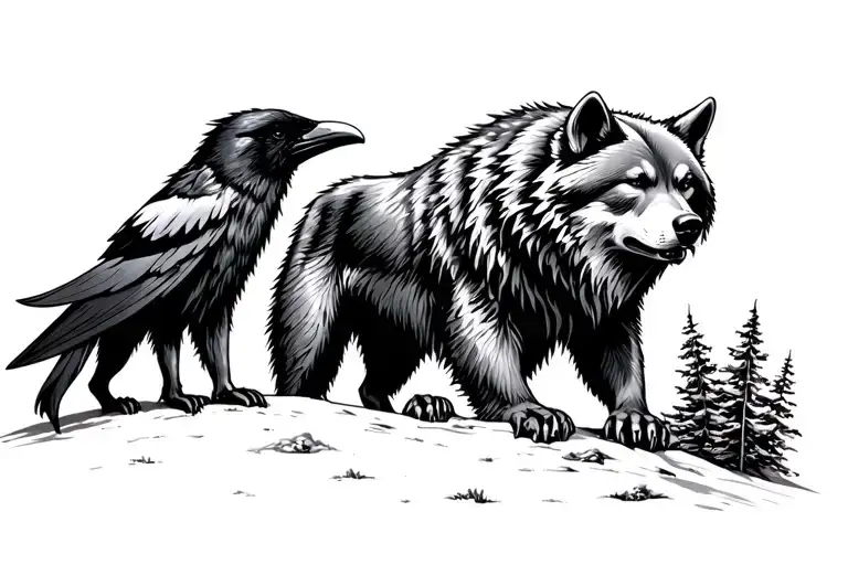 Wolf Bear Raven Puma