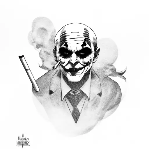 Joker Face With Smoking Cigarette