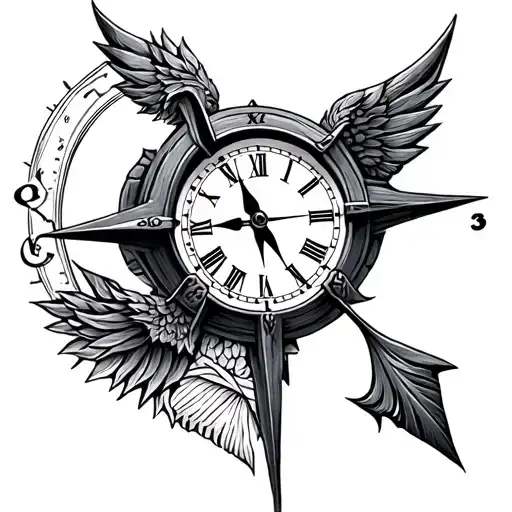 Arrow Compass Clock