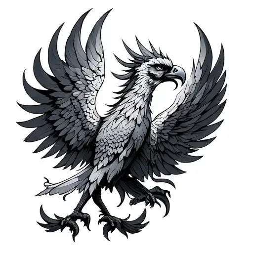 Gemini Zodiac Sign Surounded By A Phoenix Showing Strenght