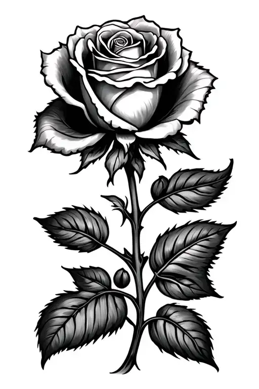 Rose With The Words Emilia As The Stem