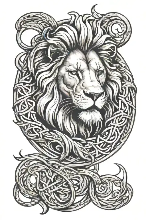 Lion Infinity Symbol Intertwined