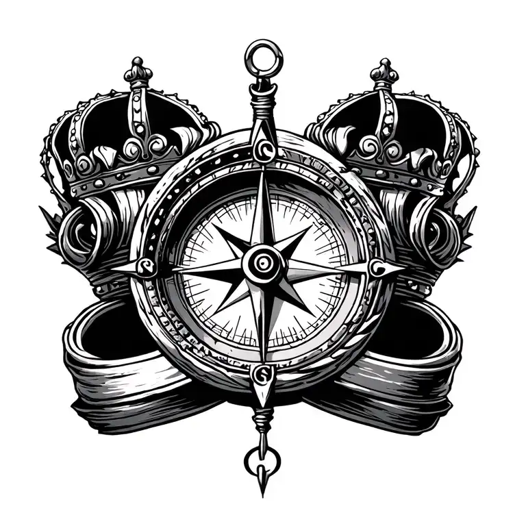 Compass With Queen's Crown
