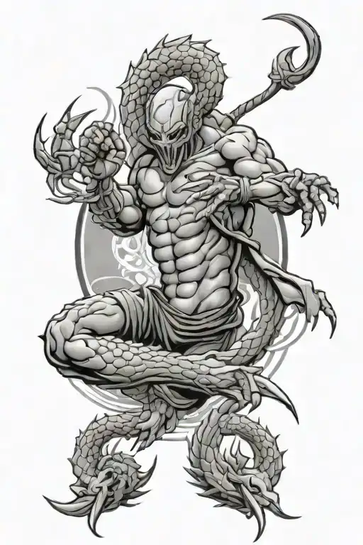 Scorpio Martial Arts Inspired Tattoo Featuring
