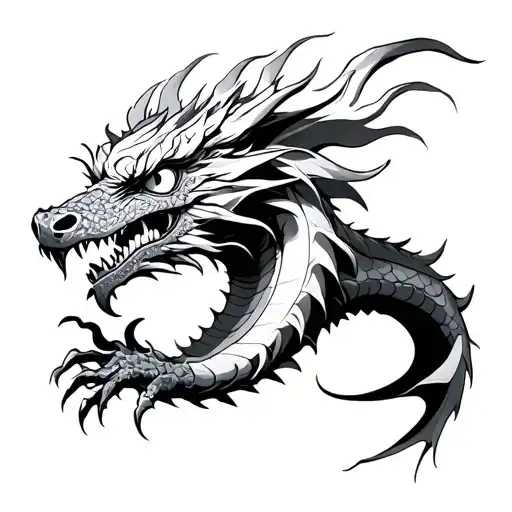 Warrior With Multiple Eyes White Dragon