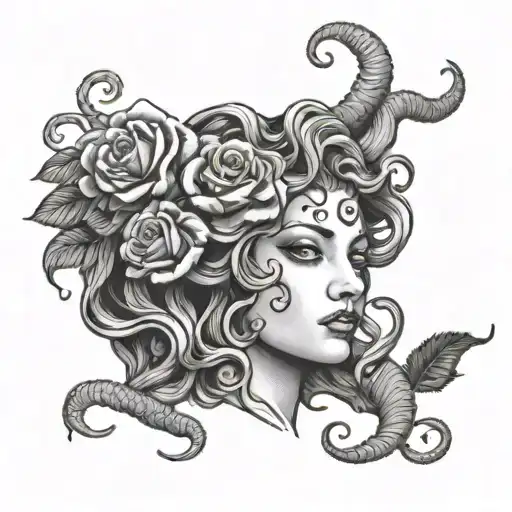 Medusa With Roses