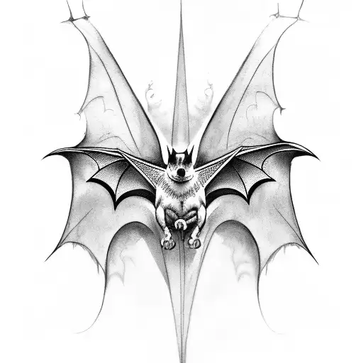 A Minimalist Tattoo Of A Bat With Wings Made Of Music Notes