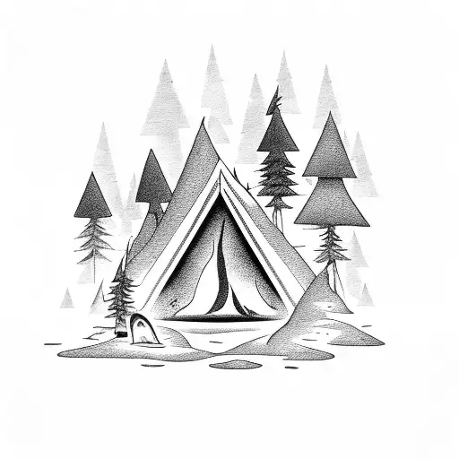 Northern Sky With Camp Fire