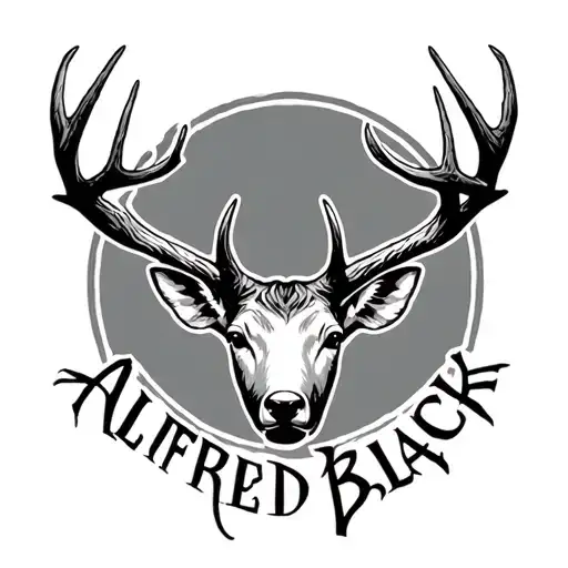 Deer Horns Around The Word Alfred
