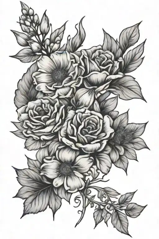 July September March November Birth Flower Bouquet