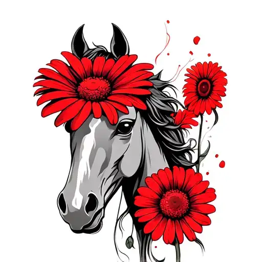 Horsehead Daisy Red Thread