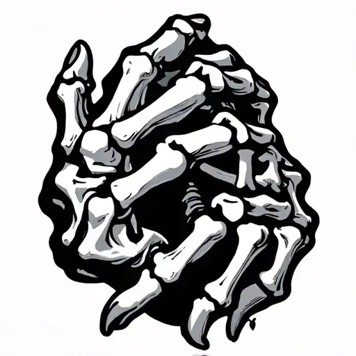 Skeleton Hand With Dead Man's Hand