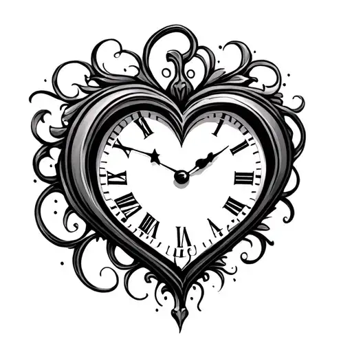 Clock And Heart Shape