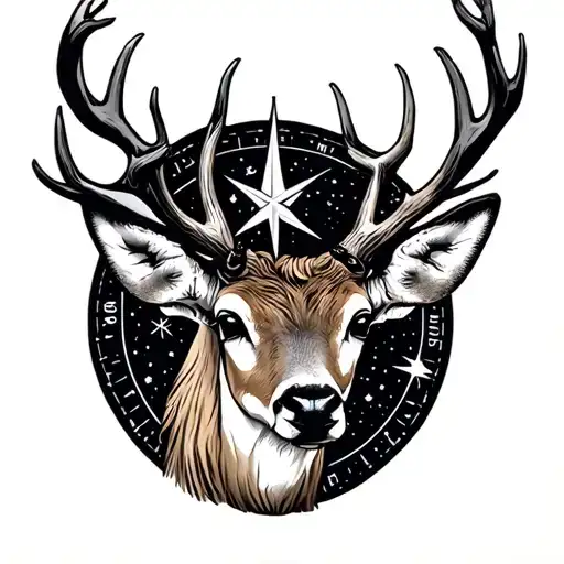 Compass Deer Big Dipper Constellation