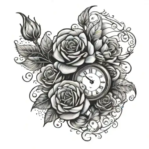 Roses And A Clock