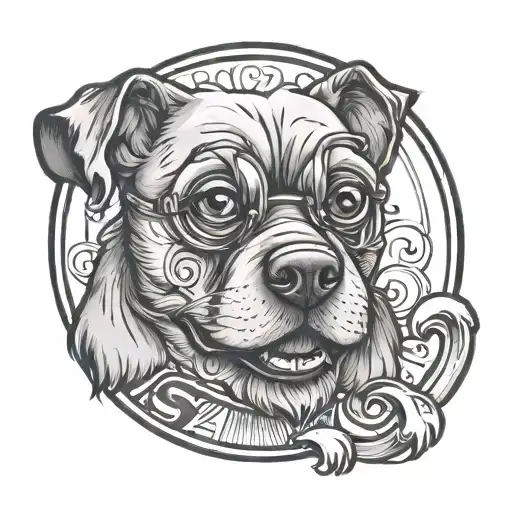 Dog Paw With Monocle And Letter S