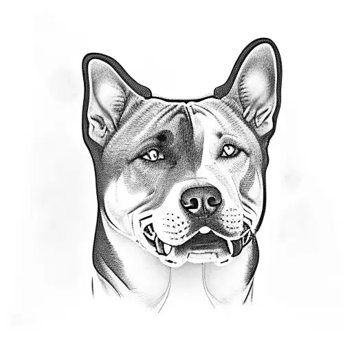 A Tattoo Of A Pitbull And An Akita Dog And 2 Cats Playing Sports