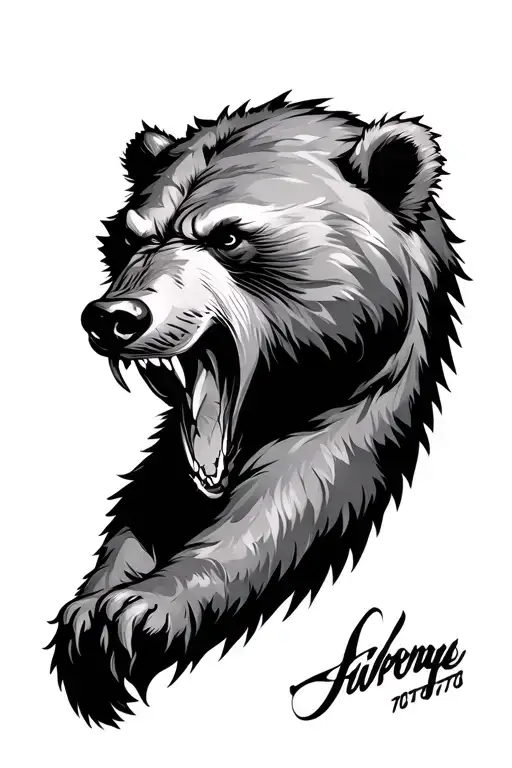 Growling Warrior Bear Style Realistic