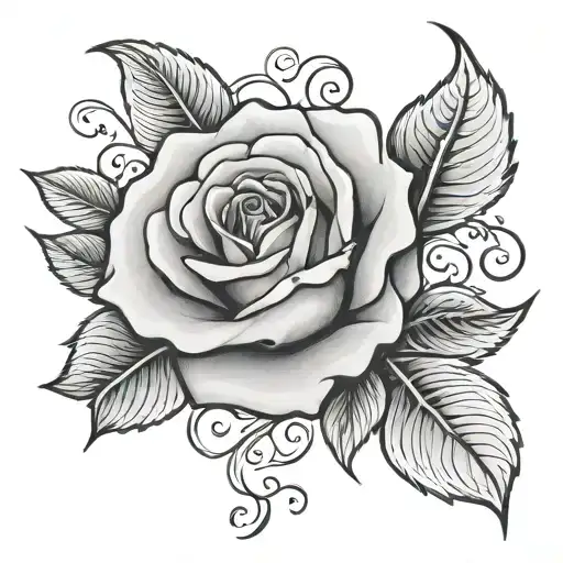 Rose Tattoo And The Name Sophia