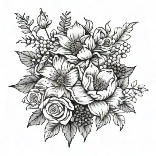 July September March November Birth Flower Bouquet