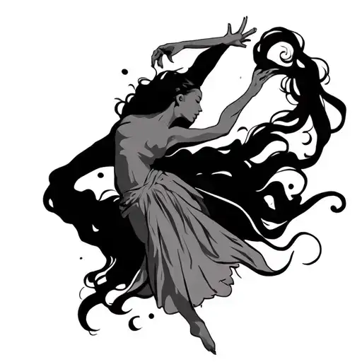 Body Woman Dances A Line