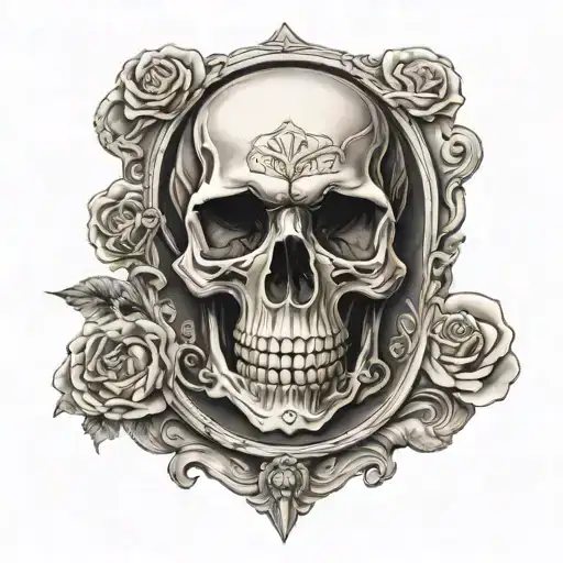 Skull Hour Glass With Sand