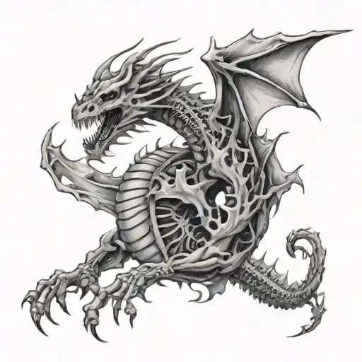 Dragon Skeleton Burning