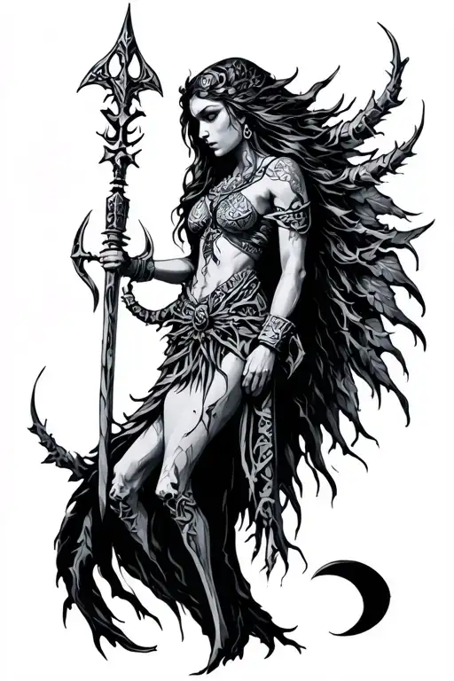 Hel Norse Pagan Goddess On Bones