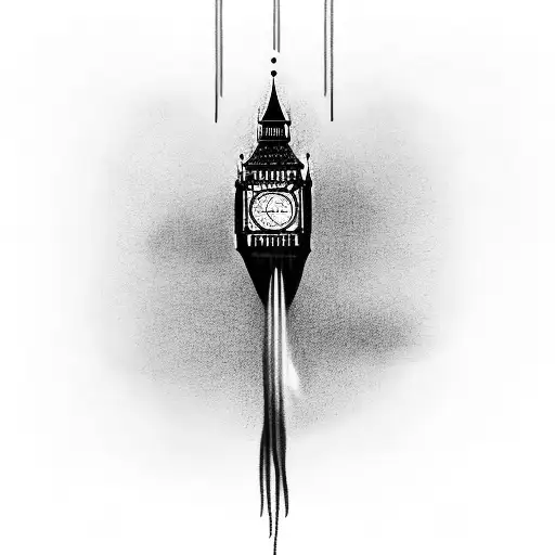 Big Ben Rocket Flying Through Space