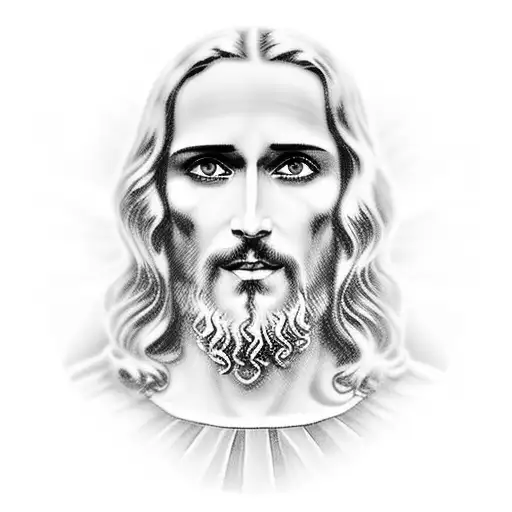 Jesus Face With Aura Surrounding