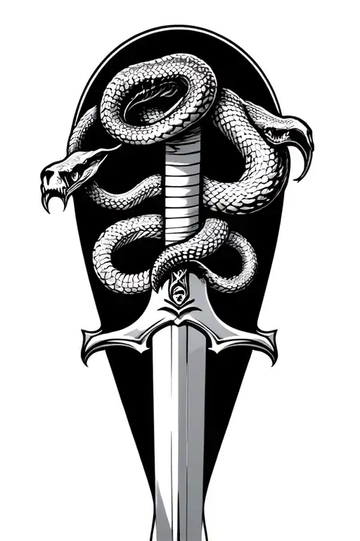 Snake And Sword With Snake Hissing