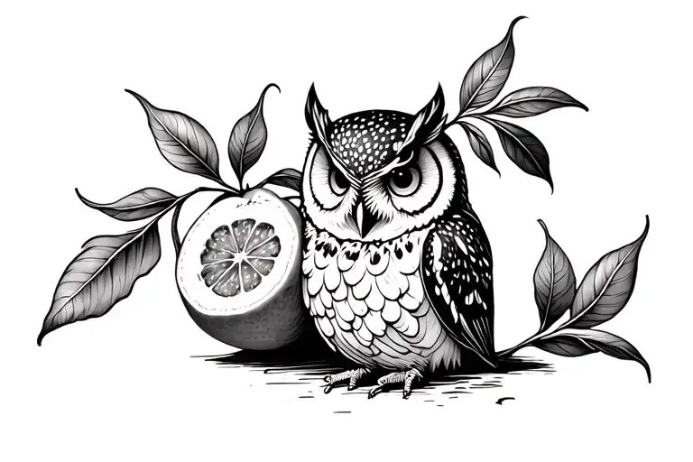 Orange Fruit With Owl