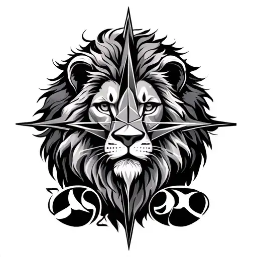 Lion And Compass Geometric