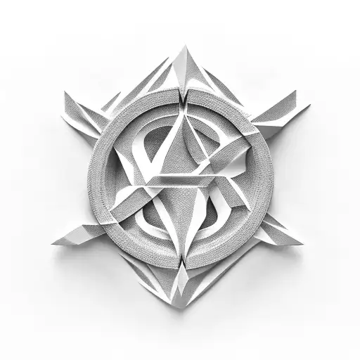 A Minimalist Tattoo Of A Dollar Sign Made Of 3D Printed Objects