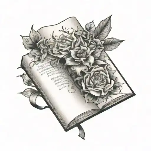 Fantasy Book Surrounded By Bold Floral
