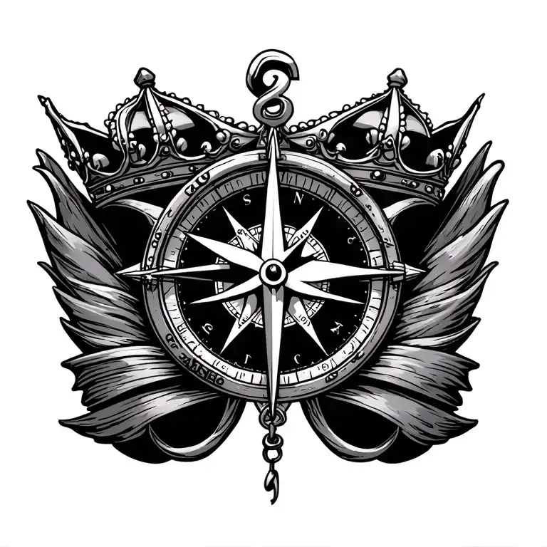 Compass With 1 Queen's Crown Hanging