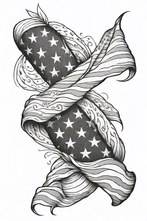 Black And White American Flag Arm Sleeve