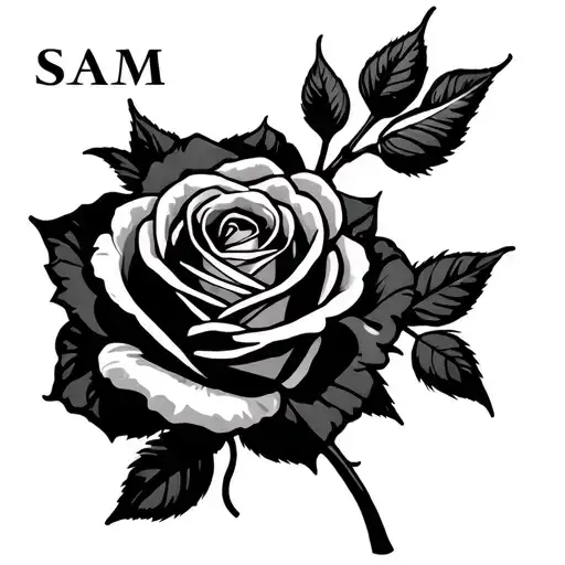 The Word Sam With A Rose