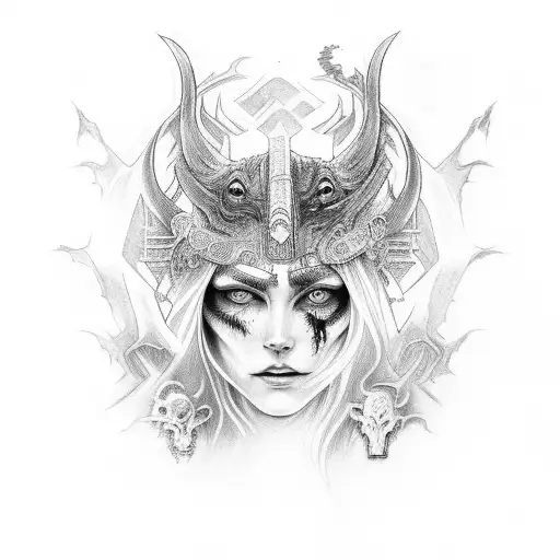 Hel The Goddess Of The Unworthy Dead And The Dread Wolf Fenris