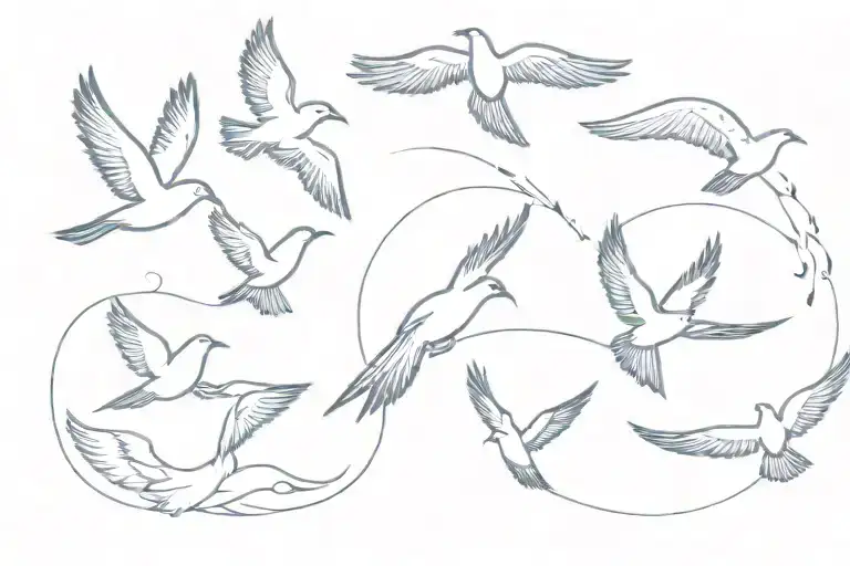 5 Abstract Flying Birds