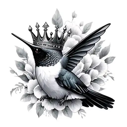 Humming Bird Wearing Crown