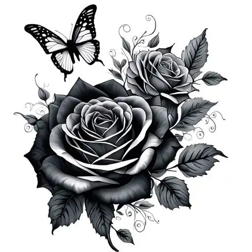 Butterfly's And Rose Wrapped