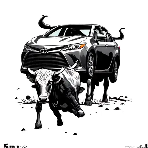 Toyota Camry Car Hitting A Cow