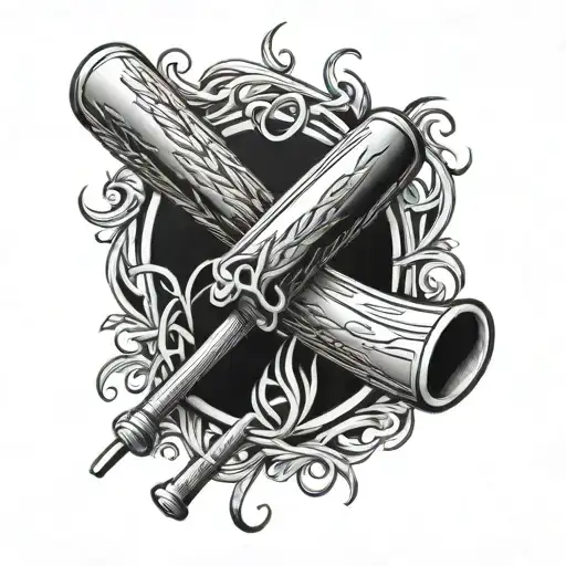 Baseball Bat Intertwined