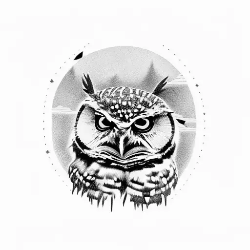 Burrowing Owl With Wildflowers And Mountains