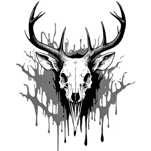 Whitetail Skull With Flesh Falling Off